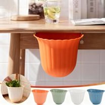 Wall Mounted Kitchen Trash Bin | Cabinet Door Hanging Waste Basket | Plastic Perforated Design | Space Saving for Bathroom & Sink | 1-Pack