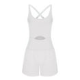 thumbnail image 4 of Timegard Rompers for Women Athletic Back Crisscross Sleeveless Scoop Neck Short Bodysuit Workout Gym, 4 of 4