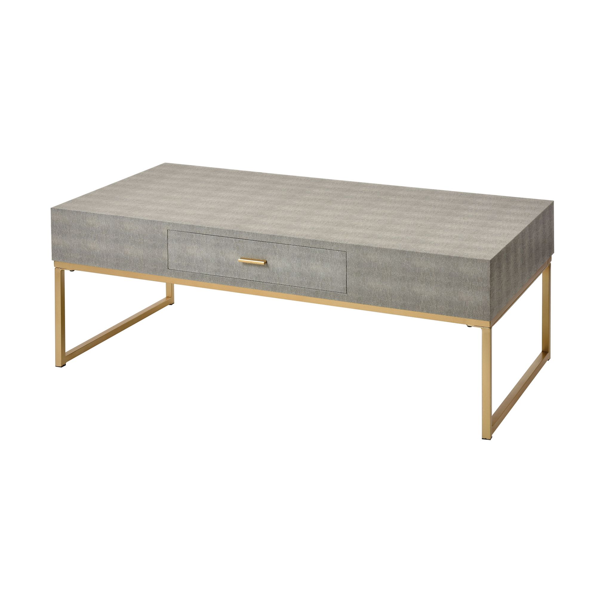 48 Gray And Gold Transitional Rectangular Coffee Table Walmart Com Walmart Com