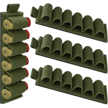 4 Pack 6 Round Shotgun Shell Holder Velcro Shotgun Shell Holder for 12/20 Gauge Shell Holder Shotgun for Hunting