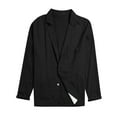 thumbnail image 2 of BOBOGOJP Mens Cotton Linen Blazer Summer Lightweight Thin Casual Sport Coat Solid Two Button Pocket Suit Jacket Big&Tall (Black,XXL), 2 of 6