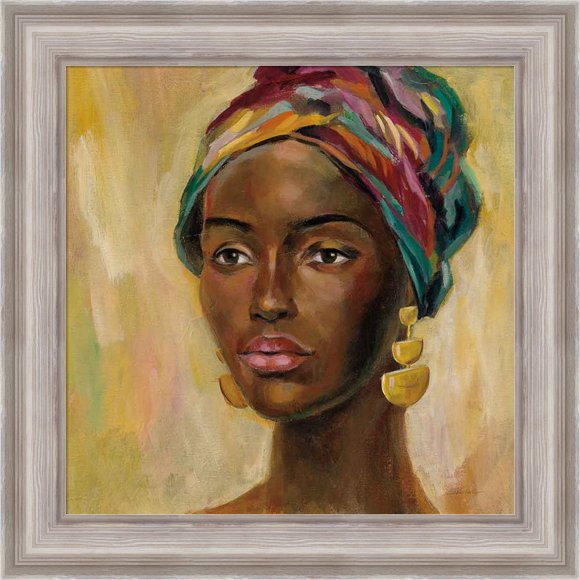 Great Art Now African Face II by Silvia Vassileva, Framed Wall Art, 20W x 20H