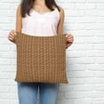 thumbnail image 2 of Vintage Rattan Pillow Covers 24x24 Inch Decorative Throw Pillow Cover, Minimalist Abstract Wicker Texture Brown Sofa Pillowcases Accent Cushion Case Home Decor Bedroom Living Room, 2 of 6