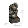 thumbnail image 3 of Teamson Home 28.5" Outdoor 4-Tier Stacked Stone Cascading Water Fountain with LED Lights, Gray, 3 of 12