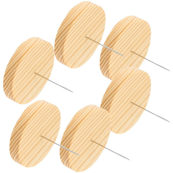 Hemoton 6 Sets Wooden Base Needle Stand for Felting Dolls Crochet Dolls Display Holder