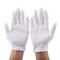 thumbnail image 2 of 12 Pairs White Cotton Work  Gloves for Fingerprint & Scratch , Polishing Silver & Brass, Delicate Item Handling,  Instruments, Product Assembly, 2 of 8