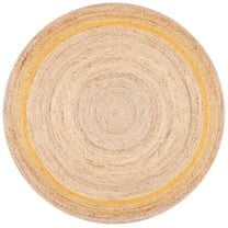SAFAVIEH Natural Fiber Malandra Geometric Area Rug, Beige/Gold, 7' x 7' Round