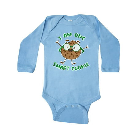 

Inktastic I Am One Smart Cookie Gift Baby Boy or Baby Girl Long Sleeve Bodysuit
