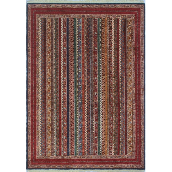 Khurgeen Braw)eigh Blue/Rust Rug, 5'8" x 7'10"
