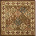 thumbnail image 3 of Safavieh Heritage Collection HG316A Handmade Traditional Oriental Beige Wool Square Area Rug (6' Square), 3 of 4