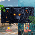 thumbnail image 5 of 1 Pcs 2D Flat License Plate Covers & Frames, Dark Wolf For Decorative Front, Waterproof For Decoration Aluminum License Plate Covers & Frames Cover For Men Women, 12" X 6", 5 of 7