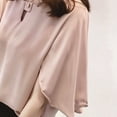 thumbnail image 3 of YUEHAO Women Work Office Short-sleeve Solid Color Casual Chiffon Plus Shirt Top Shirts For Women Pink, 3 of 5