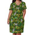 thumbnail image 2 of Lemurs-Vestido largo de verano para mujer traje holgado con bolsillos estilo veraniego a la moda, 2 of 6