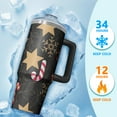 thumbnail image 4 of 30oz Snowflakes Tumbler with Straw Handle Leak Proof Stainless Steel Cup Christmas Presents Gifts, 4 of 5