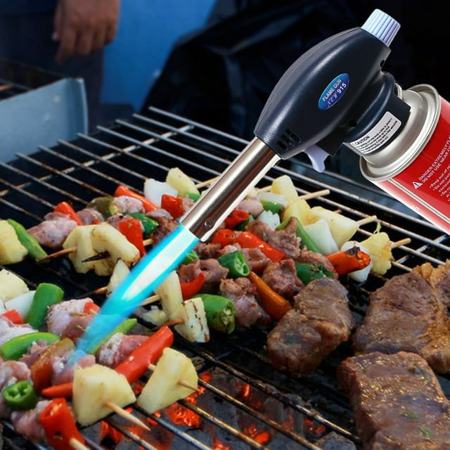 Save More,Outdoor High-Temperature Barbecue Flamethrower For Home Use Portable Welding Flamethrower Gas Cylinder Baking Ignition Card-Type Nozzle,PENDANE,Dark Blue