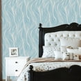 thumbnail image 4 of Baroque Peel and Stick Wallpaper Abstract Flowing Blue White Line Organic Wave Texture Wall Mural 23.6in x 9.8ft Self Adhesive Removable Wall Paper Renter Friendly Wallpaper for Bedroom, 4 of 8