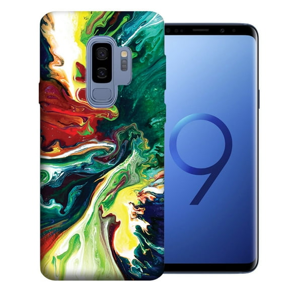 MUNDAZE For Samsung Galaxy S9 Plus Colorful Paint 4 Design TPU Gel Phone Case Cover