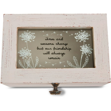 Window Box Company Pavilion - Times and Seasons Change but Our Friendship Will Always Remain Vintage Style Jewelry Box with Glass Window ()