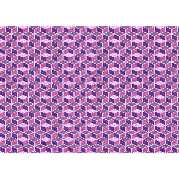 Ahgly Company Indoor Rectangle Patterned Dark Orchid Purple Area Rugs, 5' x 7'