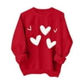 thumbnail image 6 of Qepwscx Womens Shirts Long Sleeve Red Valentine'S Day Crewneck Sweatshirt Love Heart Printed Ladies Blouses Tops For Women Trendy Pullover Sweatshirt Graphic Tops & T-Shirtsholiday Party Tees Tops, 6 of 7
