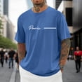 thumbnail image 3 of Paris Letter Graphic Tees for Men Summer Short Sleeve Crewneck Casual France Paris City Travel T Shirts Streetwear, 3 of 5