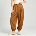 thumbnail image 6 of Levmjia Women High Waisted Jogger Pants Cuffed Ankle Length Casual Lounge Pants with Pockets Solid Color Elastic Waist Trousers, 6 of 6