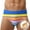 Blue, variant on Rainbow Mens Bikini Pouch Swimwear Strips Drawstring Swim Briefs Sexy Low Rise Surfing Swimming M Orange