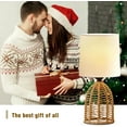 thumbnail image 4 of NATYSWAN Rattan Boho Table Lamps Set of 2-13.75" Mini Farmhouse Rustic End Table Decorative Small Lamps for Small Spaces Bedroom Nightstand Living Room Reading Desk Side Lamp, 4 of 8