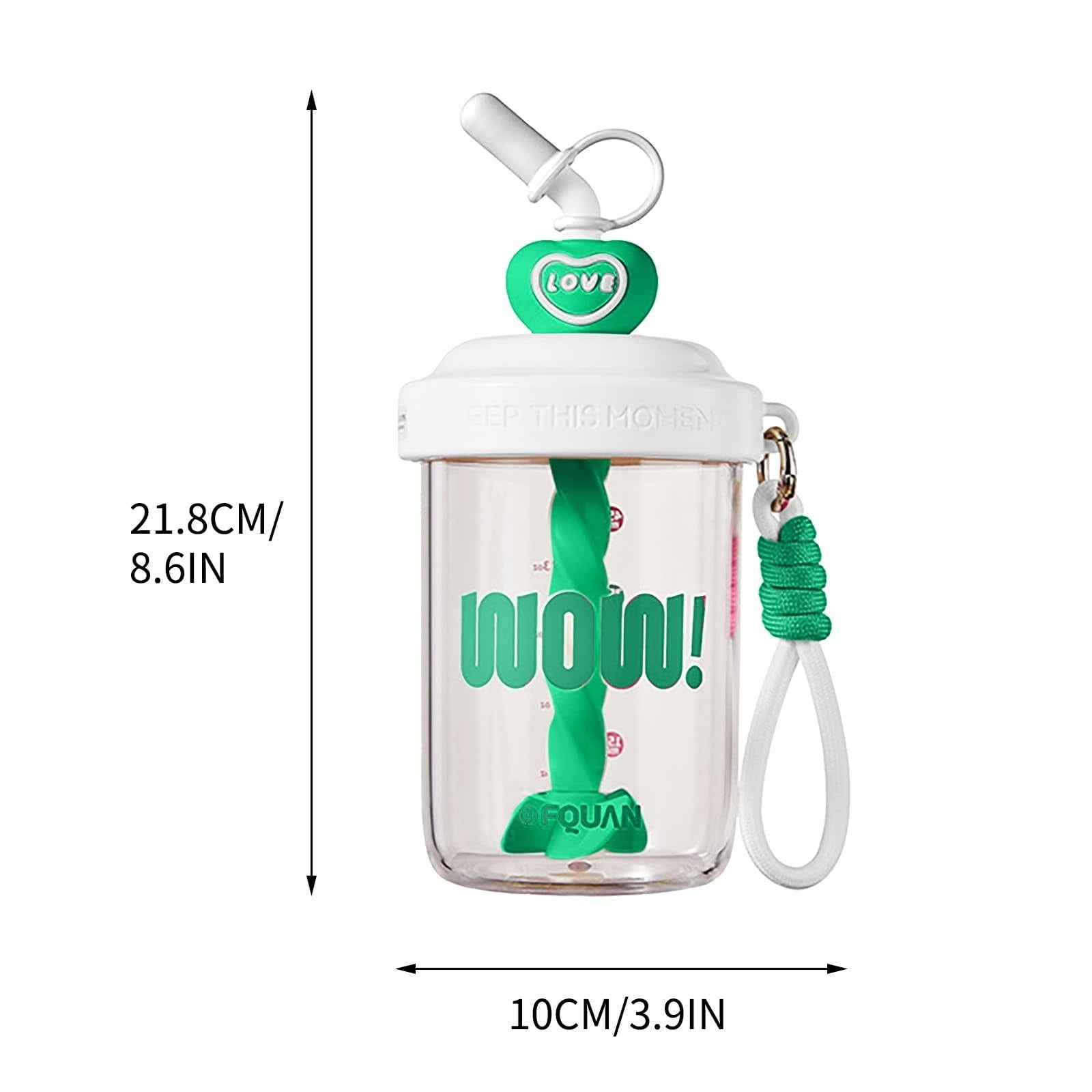 Wow Stirring Cup, High - Aesthetic Summer Water Bottle With Straw, Heat - Resistant Large - Capacity Cup For Girls, Students, Daily Use, Travel, 580Ml (Approx. 19.6 Fl Oz)