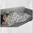 thumbnail image 6 of Lobster Soft Flannel Fleece Blanket, Watercolor Effect Crustacean Pattern with Cancer and Lobster Shapes, Cozy Plush for Indoor and Outdoor Use, 70" x 90", Vermilion Khaki and Grey, by Ambesonne, 6 of 6