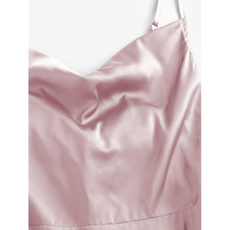 ZAFUL for Women Prom Dress A-line Slip Satin Back Tie Camisole