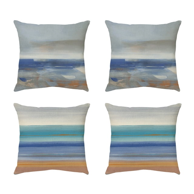 Funda de almohada de lino, funda de almohada para sofá con pintura al óleo de bloque de color abstracto simple
