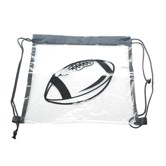 Mato & Hash® Clear Stadium Mini Cinch Bags - Black Football CA2510
