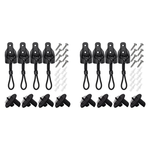 Replacement Parts Roller Shade Hardware Bungee Kit and End Cap Shade Tie Downs for Outdoor Roller Shade Sunshade 8Pack