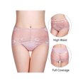 thumbnail image 2 of Unique Bargains Women's Plus Underwear Floral Lace Mid-Waist Panty Briefs 3-Pack S Black, Beige, Purple, 2 of 6