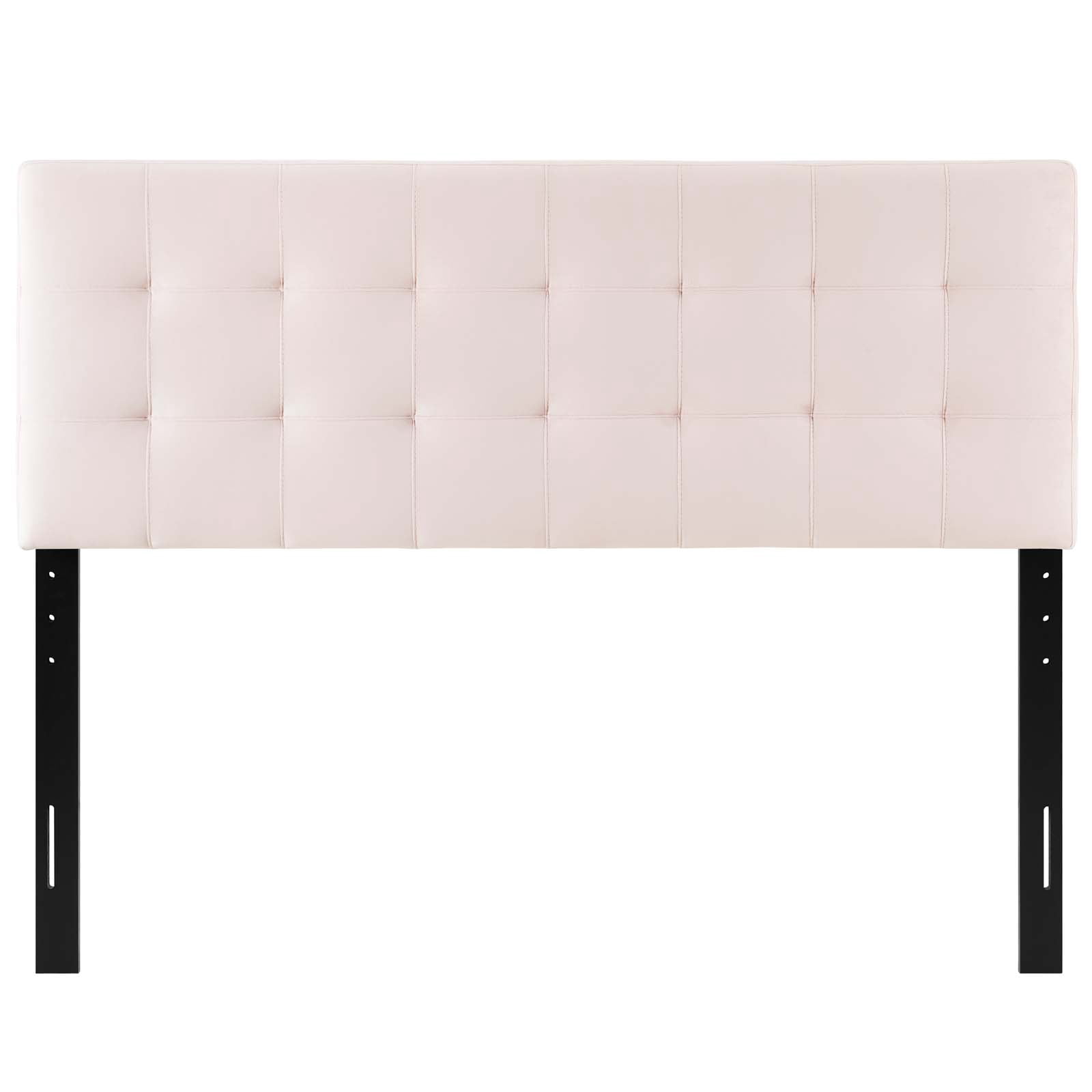 Contemporary Modern Urban Designer Bedroom Queen Size Tufted Headboard, Velvet Fabric, Pink