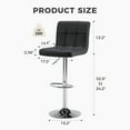 thumbnail image 5 of EDX Bar Stools Set of 4, Modern Adjustable Armless Swivel Counter Stools with PU Leather, Black, 5 of 7