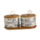 thumbnail image 3 of Tarro de cerámica decorativo con tapa y asa, recipiente para almacenar alimentos y té. Black 2 Jar y bandeja, 3 of 7