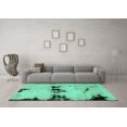 thumbnail image 3 of Ahgly Company Machine Washable Indoor Rectangle Abstract Turquoise Blue Modern Area Rugs, 2' x 5', 3 of 4