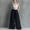 Black, variant on Women's Pleated High Waist Wide Leg Pants – Rhinestone Buckle Belt, Side Pocket, Solid Color Summer Work Bottoms Yellow,L