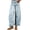 Light Blue Print, variant on sicmoss Women's White Cotton Barrel Jeans Y2K Wide Leg Baggy Ruffle Hem with Pockets