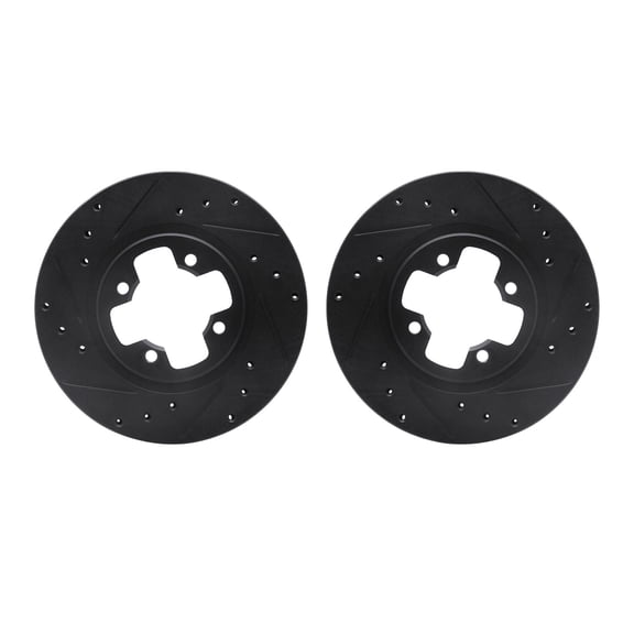 Dynamic Friction Company Front Brake Rotors-Drilled and Slotted-Black 8002-67019