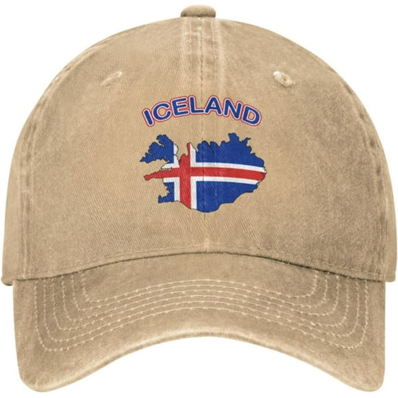 Women Men Adjustable Baseball Cap with Iceland Flag Map Pattern, Dad Snapback Hip Hop Hats