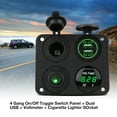 thumbnail image 2 of Durable In Use Dust-proof Toggle Switch Panel, Easy To Install Dual USB Switch Panel, For Cars, 2 of 8