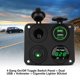thumbnail image 2 of 4 en 1 Cargador de coche Panel de Interruptores, 4 Gang ON/OFF Interruptor de palanca Dual USB Cargador de mechero Toma Voltímetro Digital para 12-24V Coche Barco Marina(luz verde), 2 of 5