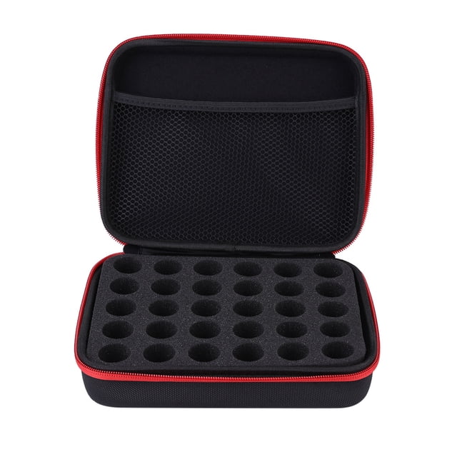 Caja de aceites esenciales con bolsa de almacenamiento con inserto de espuma, carcasa dura para 30 botellas de 10 ML