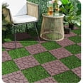 thumbnail image 6 of 44 Pack Plastic Interlocking Deck Tiles,12" Waterproof Outdoor Flooring,All Weather Use, Patio Floor Decking Tiles for Porch Poolside Balcony Backyard,Stone Texture,Grey 02, 6 of 7