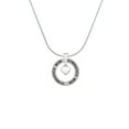 thumbnail image 2 of Delight Jewelry Silvertone Mini Two Sided White Heart Gymnastics Mom Ring Charm Necklace, 18", 2 of 4
