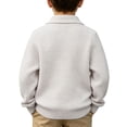 thumbnail image 5 of FSYBOA Boys Fall Sweaters, Long Sleeve School Collared Pullover Kids Knitted Tops Gray Size 13-14T, 5 of 6