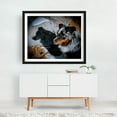 thumbnail image 2 of Soren Inyo's Shadow - Bishop California Photography Dog Animal Wildlife Snow Winter Nature Silhouette Black Framed Wall Art Print 9 x 12 inches, 2 of 3